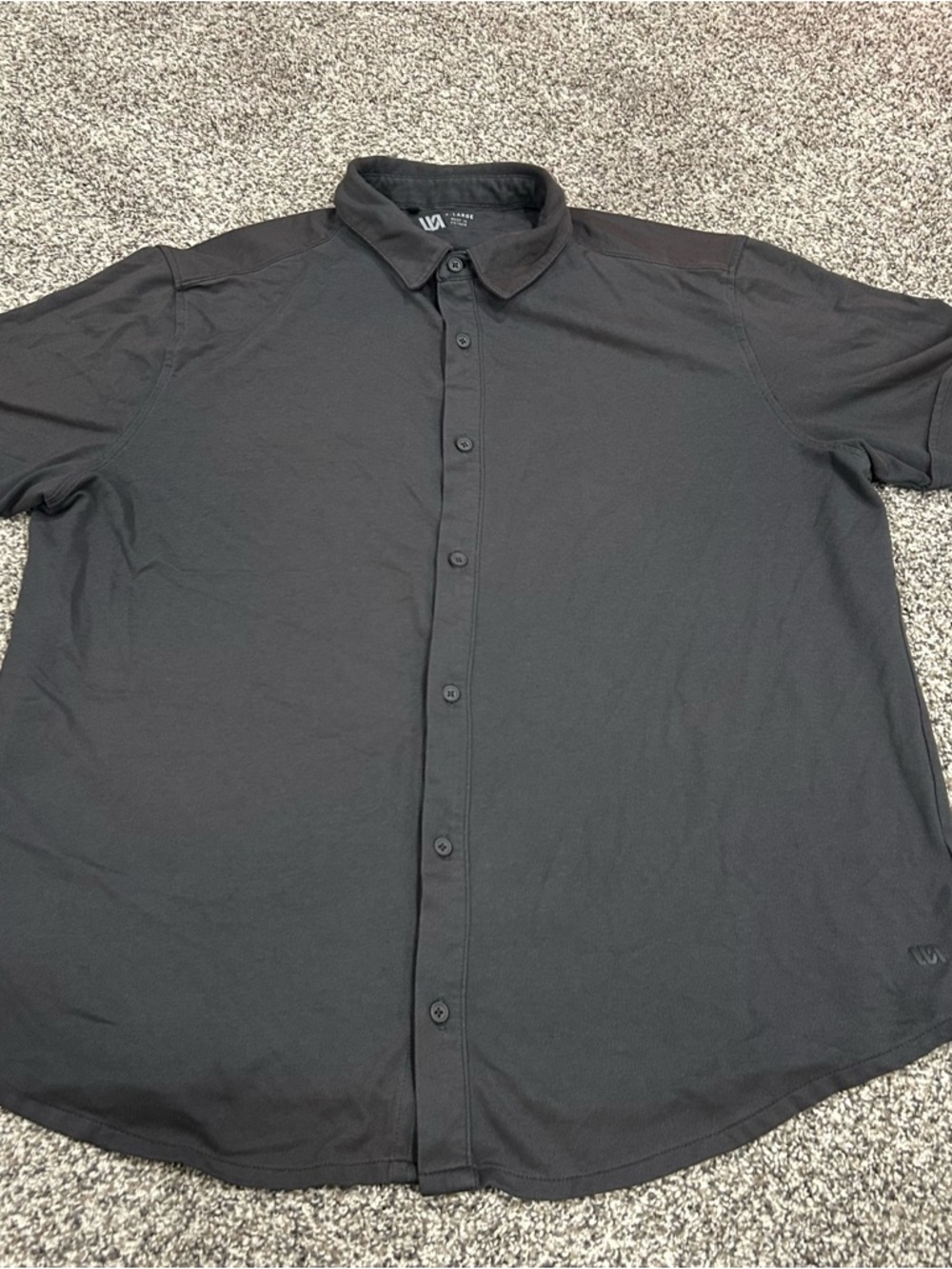 VRST Refined Knit Button Down Shirt XL Gray Men Moisture Wicking Casual Office